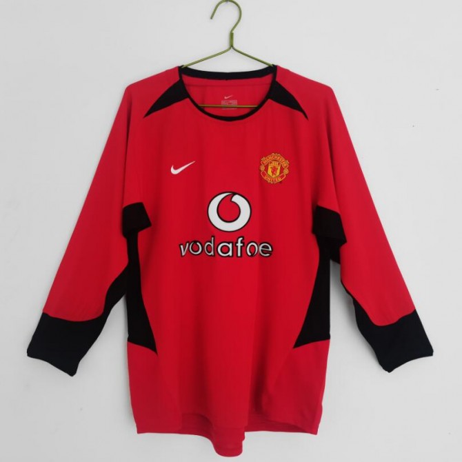 Retro Manchester United Home Long Sleeve Jersey 2002/04