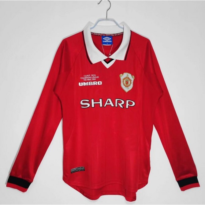 Retro Manchester United Home Long Sleeve Jersey 1999/00