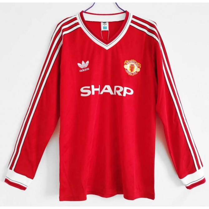 Retro Manchester United Home Long Sleeve Jersey 1986/88