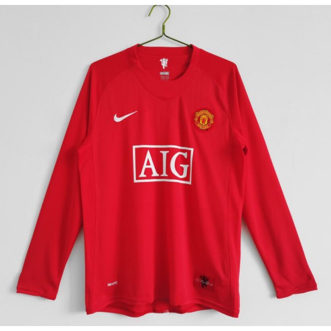 Retro Manchester United Home Long Sleeve Jersey 2007/08