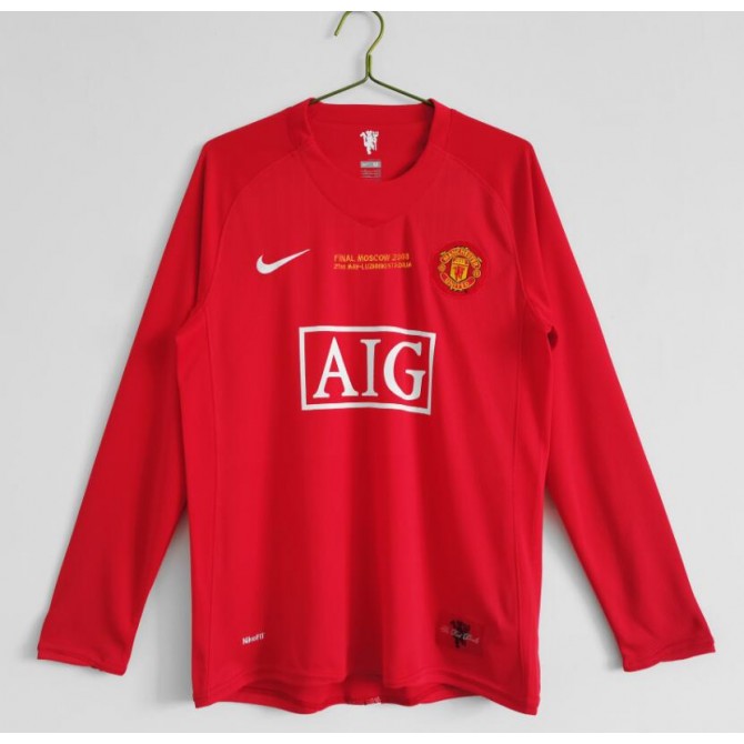 Retro Manchester United UCL Home Long Sleeve Jersey 2007/08
