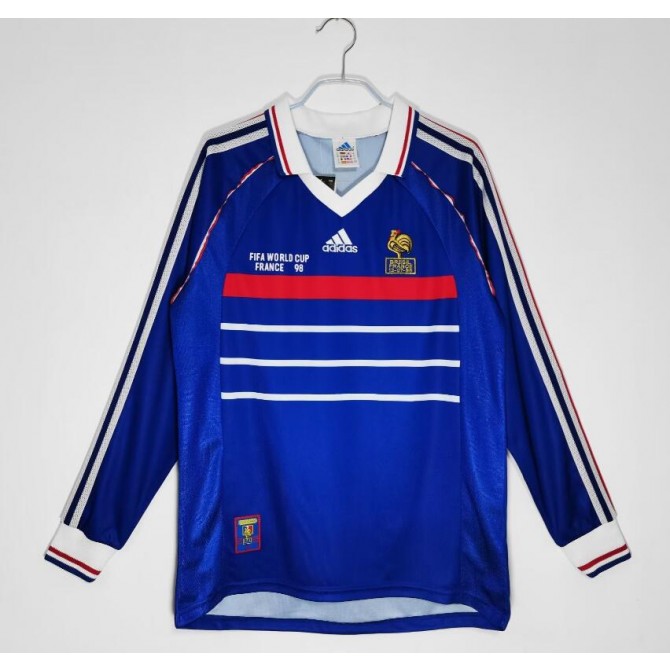 Retro France Home Long Sleeve Jersey 1998 - Finals