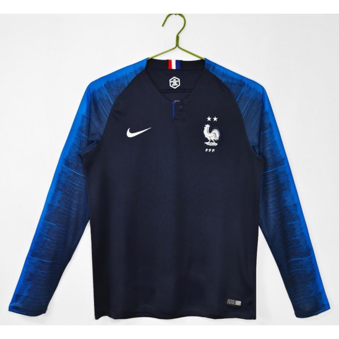 Retro France Home Long Sleeve Jersey 2018