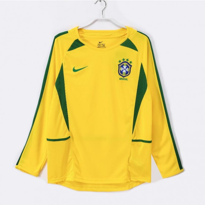Retro Brazil Home Long Sleeve Jersey 2002