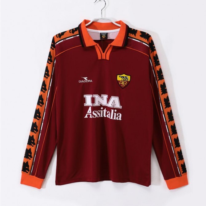Retro AS Roma Home Long Sleeve Jersey 1998/99