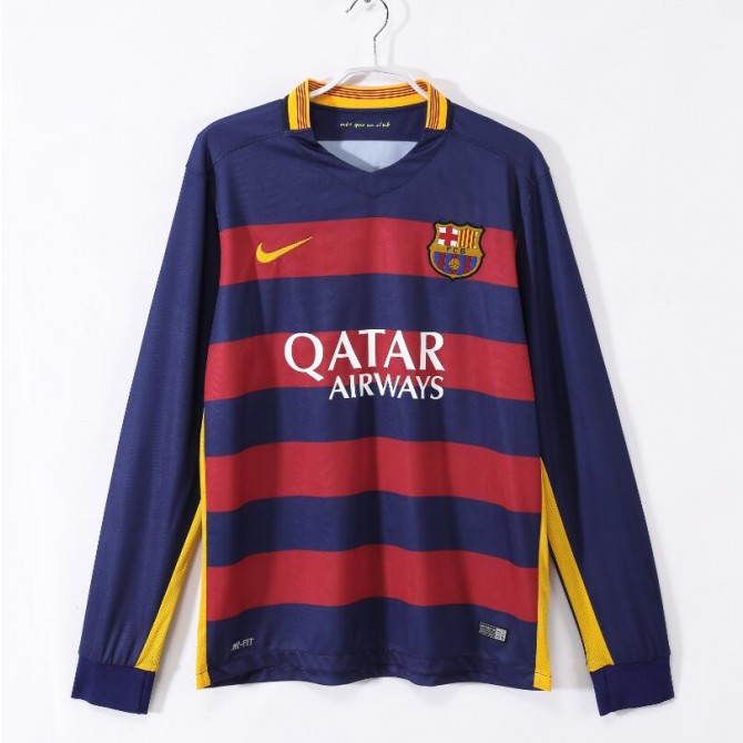 Retro Barcelona Home Long Sleeve Jersey 2015/16