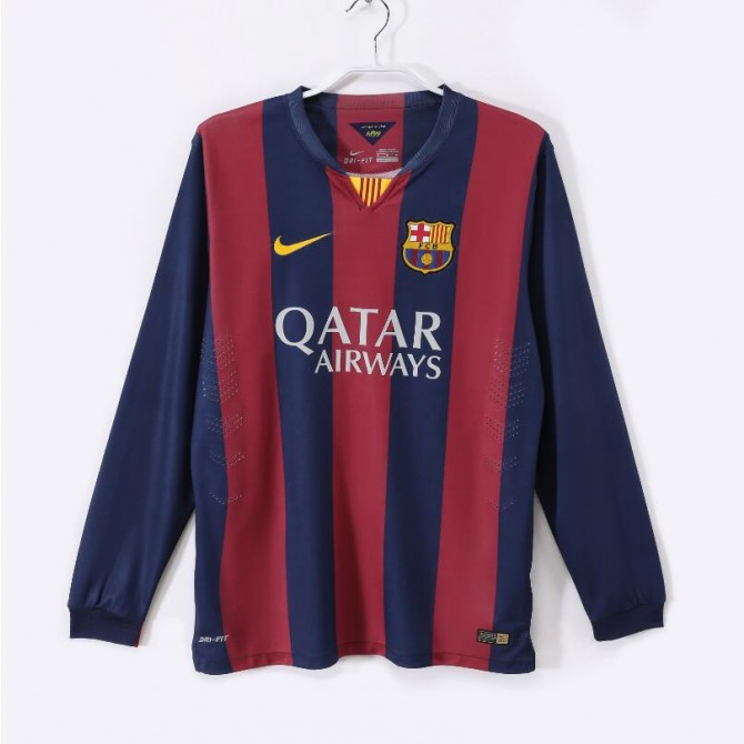 Retro Barcelona Home Long Sleeve Jersey 2014/15
