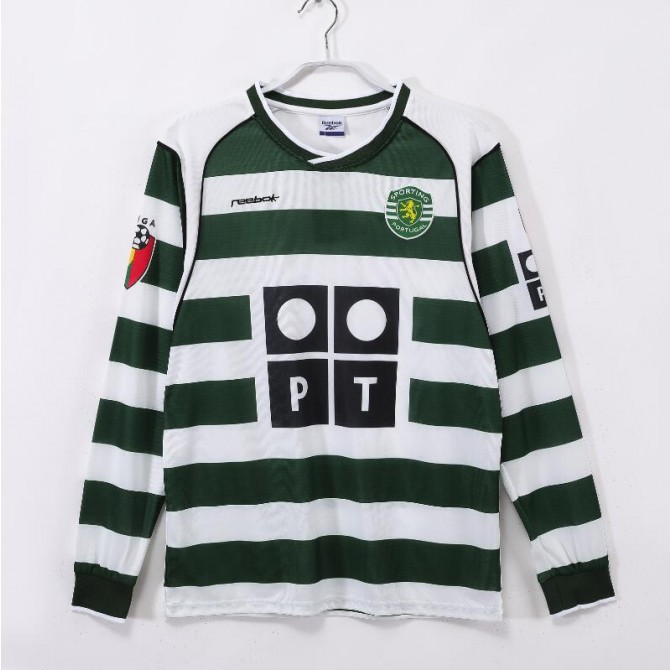 Retro Sporting Lisbon Home Long Sleeve Jersey 2001/03