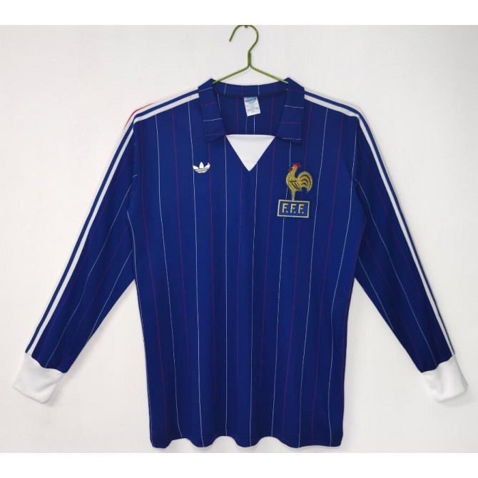 Retro France Home Long Sleeve Jersey 1980/82