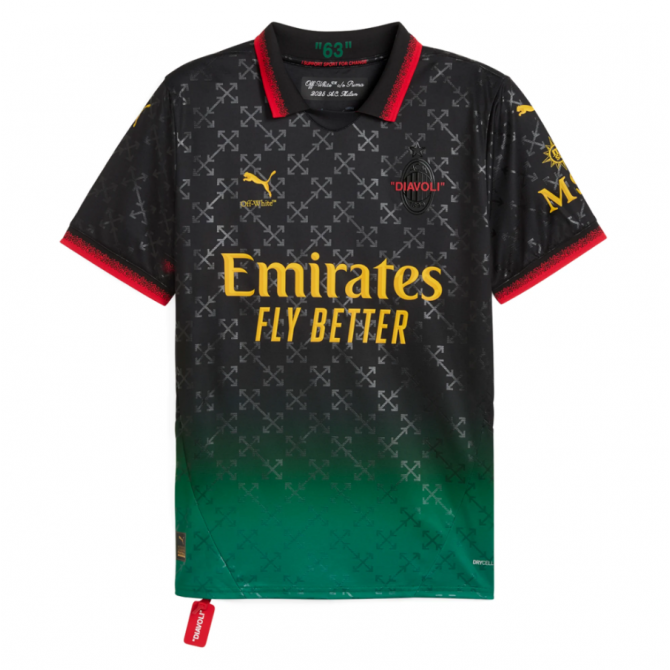 AC Milan X Off-White Fourth Player Version Jersey 24/25 – Black
