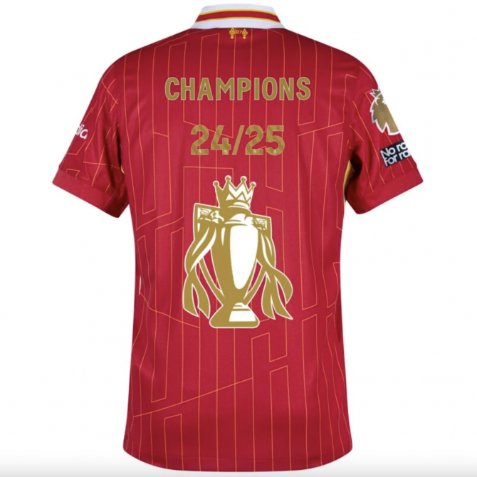 Liverpool Home Premier League Winners Trophy Jersey 24/25
