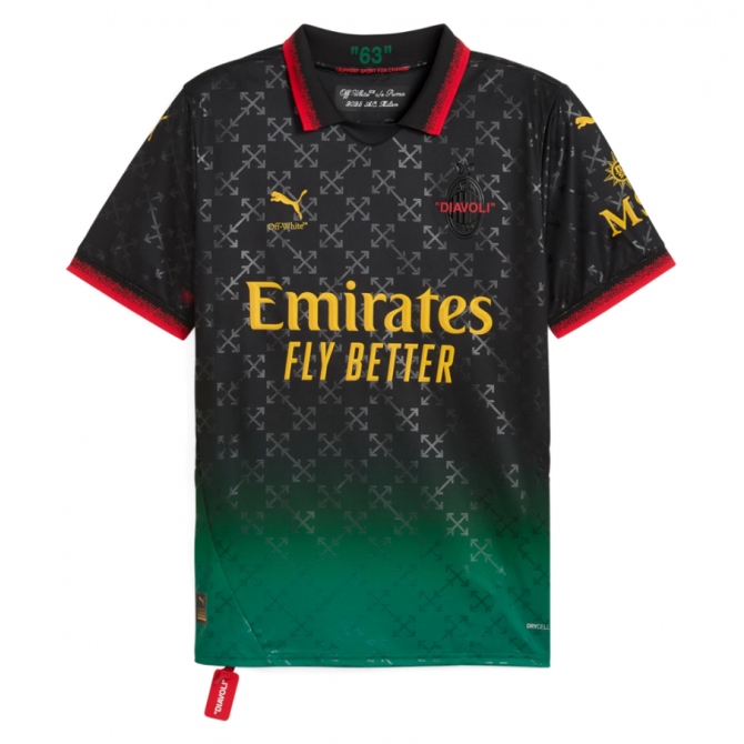 AC Milan X Off-White Fourth Jersey 24/25 – Black