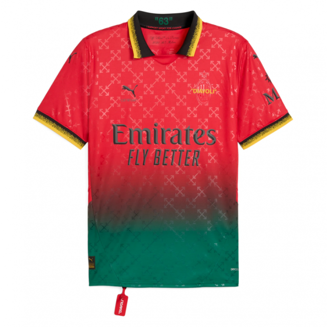 AC Milan X Off-White Fourth Jersey 24/25 – Red