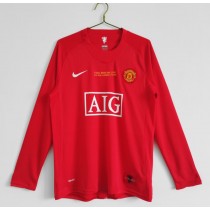 Retro Manchester United UCL Home Long Sleeve Jersey 2007/08